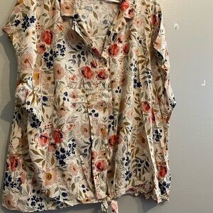Floral Button-Up Blouse